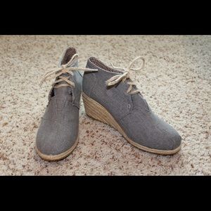 Blue jean espadrilles wedges